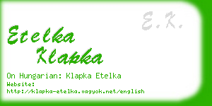 etelka klapka business card